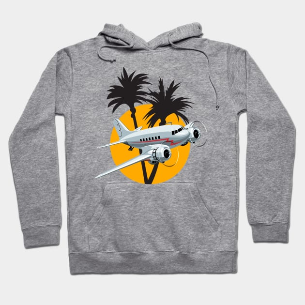 Cartoon retro plane Hoodie by Mechanik